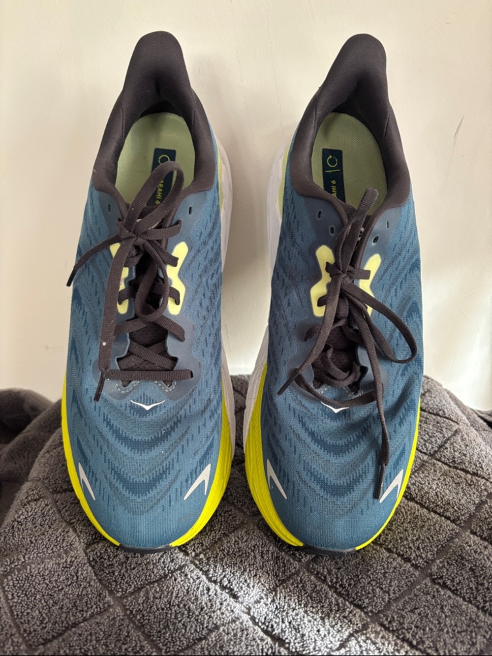 Hoka Men's Athletic Shoes - Blue/Green with Yellow Accents          Size 13 2E